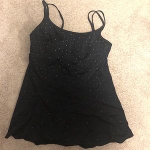 Black with silver dots dress swim suit